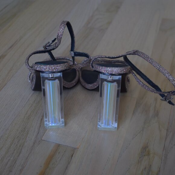 Topshop Women's Sparkly Perspex Block High Heel Sandals - Picture 3 of 9